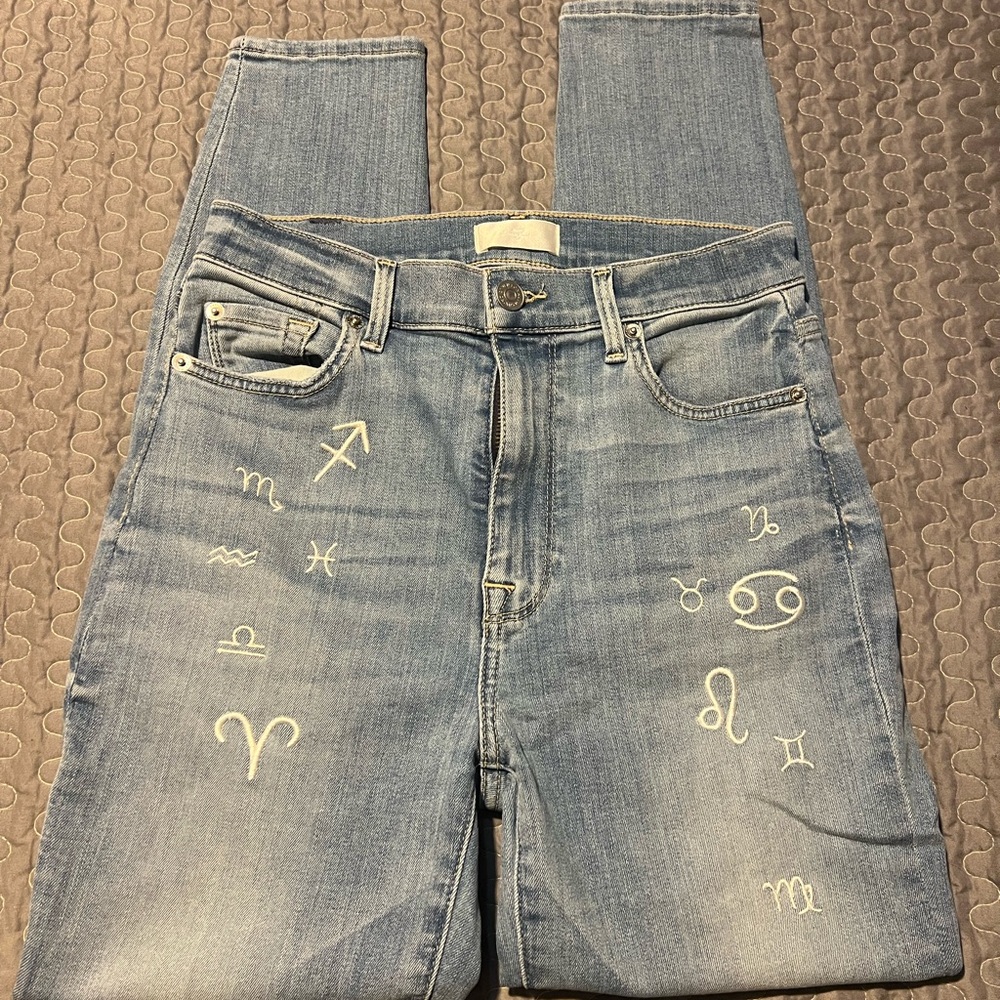 7 For All Mankind Light Blue High Waist Ankle Skinny Jeans